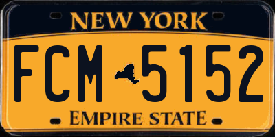 NY license plate FCM5152