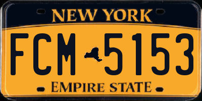 NY license plate FCM5153