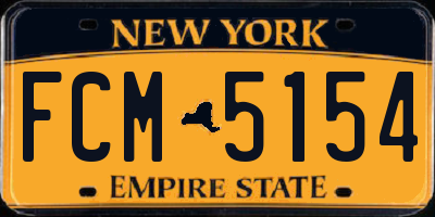 NY license plate FCM5154