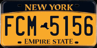 NY license plate FCM5156