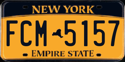 NY license plate FCM5157