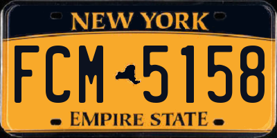 NY license plate FCM5158