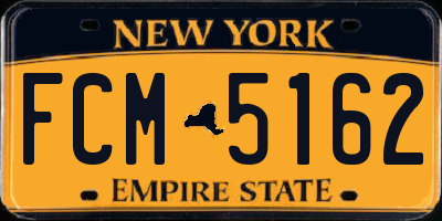 NY license plate FCM5162