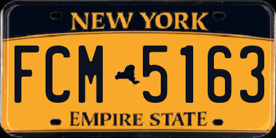 NY license plate FCM5163