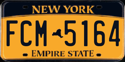 NY license plate FCM5164