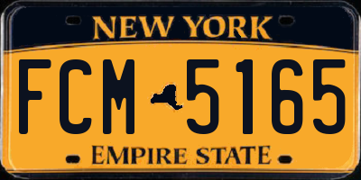 NY license plate FCM5165
