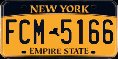 NY license plate FCM5166