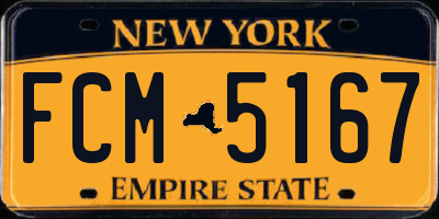 NY license plate FCM5167
