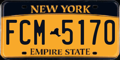 NY license plate FCM5170