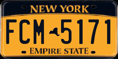 NY license plate FCM5171