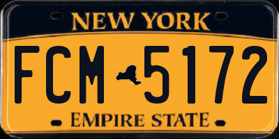 NY license plate FCM5172