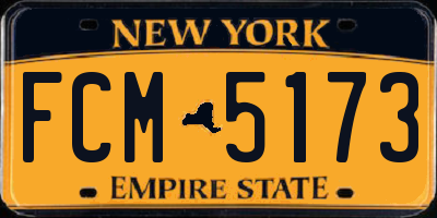 NY license plate FCM5173