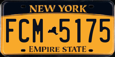 NY license plate FCM5175