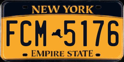 NY license plate FCM5176