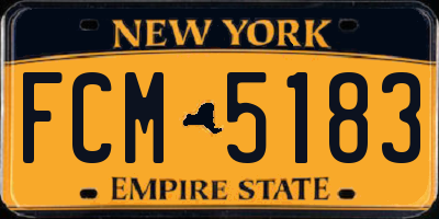 NY license plate FCM5183