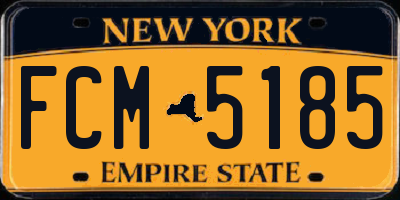 NY license plate FCM5185