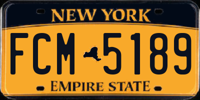 NY license plate FCM5189