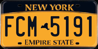 NY license plate FCM5191