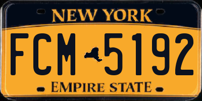 NY license plate FCM5192