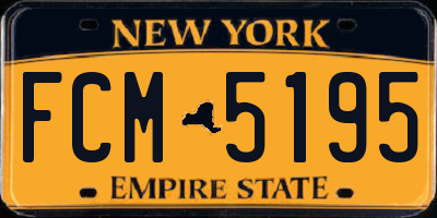 NY license plate FCM5195