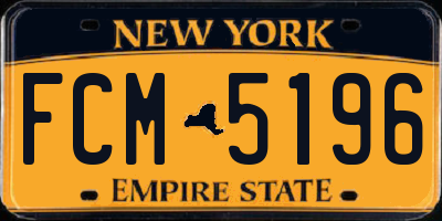 NY license plate FCM5196