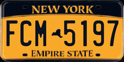 NY license plate FCM5197