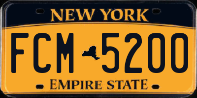 NY license plate FCM5200