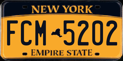 NY license plate FCM5202