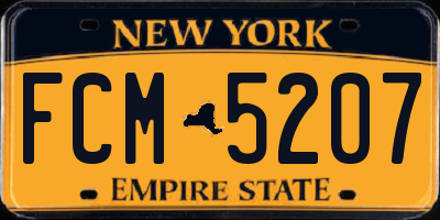 NY license plate FCM5207