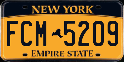 NY license plate FCM5209