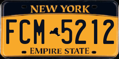 NY license plate FCM5212