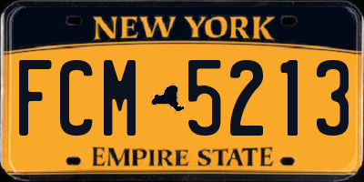 NY license plate FCM5213