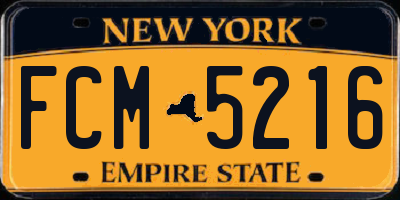 NY license plate FCM5216