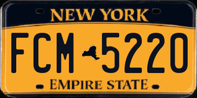 NY license plate FCM5220
