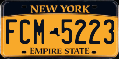 NY license plate FCM5223