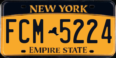 NY license plate FCM5224