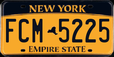 NY license plate FCM5225