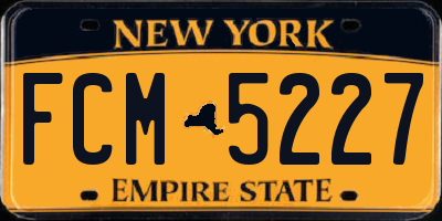 NY license plate FCM5227