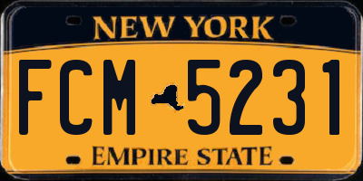 NY license plate FCM5231