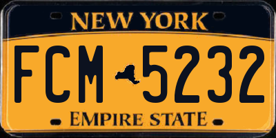 NY license plate FCM5232