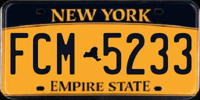 NY license plate FCM5233