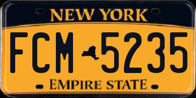 NY license plate FCM5235