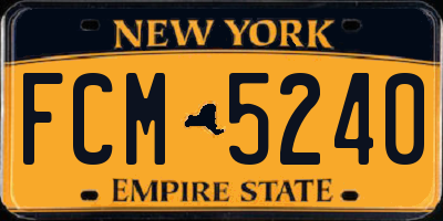NY license plate FCM5240