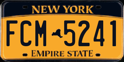 NY license plate FCM5241