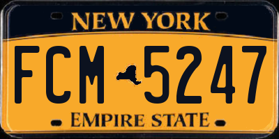 NY license plate FCM5247