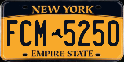 NY license plate FCM5250