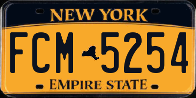 NY license plate FCM5254