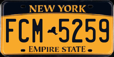 NY license plate FCM5259