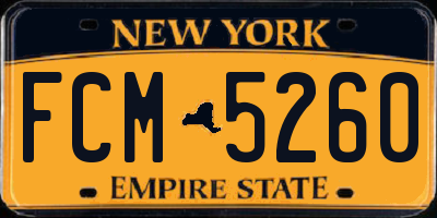NY license plate FCM5260