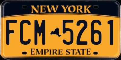 NY license plate FCM5261